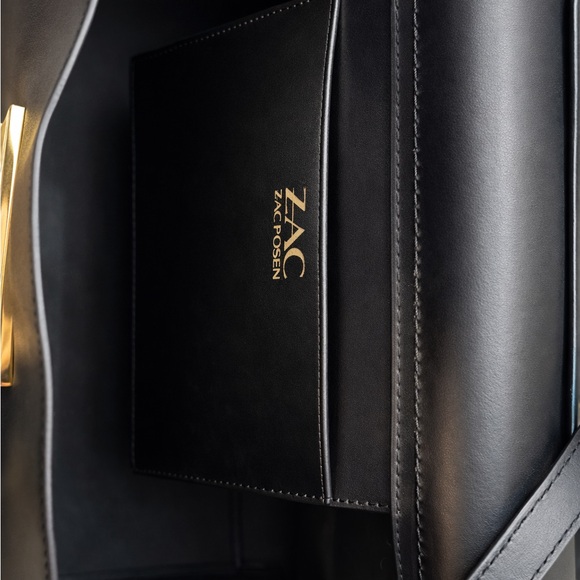 Zac Posen Black Satchel with Gold Accents - Picture 4 of 4